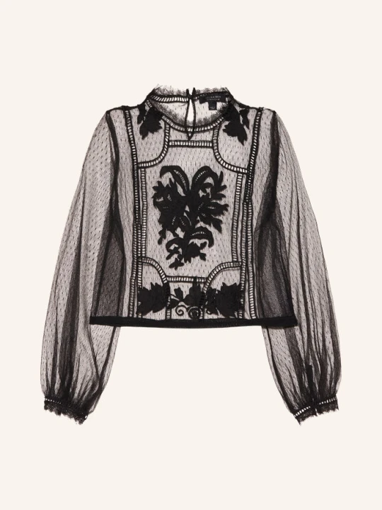 Zdjęcie produktu Allsaints Bluzka Koszulowa Cesca Z Tiulu schwarz CZARNY