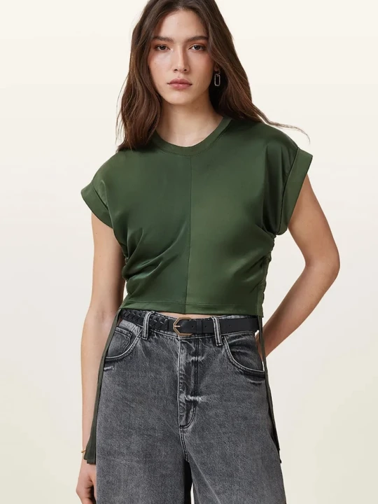 Zdjęcie produktu AllSaints bluzka damska MIRA SATIN zielony