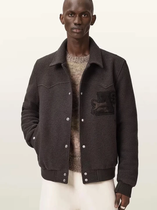 Zdjęcie produktu AllSaints bomberka męska wełniana ROYCE brązowy
