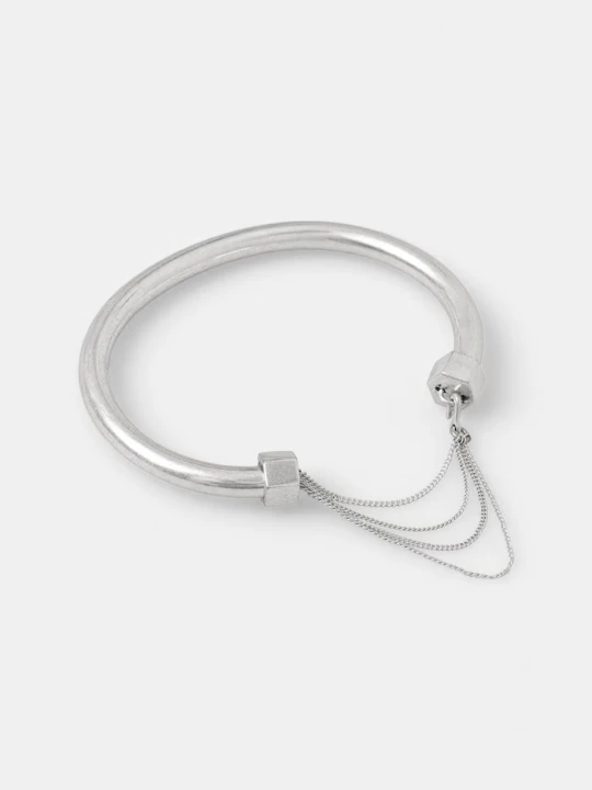 Zdjęcie produktu AllSaints bransoletka damska metalowa bez kamienia srebrny
