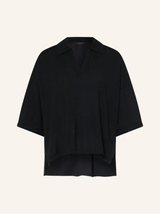 Zdjęcie produktu Allsaints Dzianinowa Koszulka Bern Z Mieszanki Materiałów schwarz CZARNY