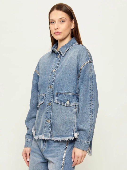 Zdjęcie produktu AllSaints Jeansowa kurtka HETTIE | Relaxed fit niebieski