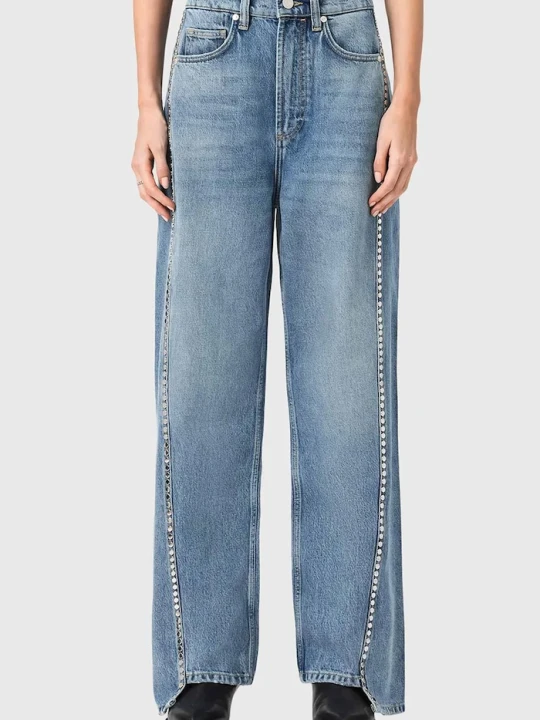 Zdjęcie produktu AllSaints jeansy barrel damskie FRANKIE niebieski
