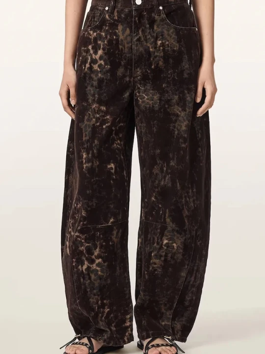 Zdjęcie produktu AllSaints jeansy barrel damskie JETT FLOCK brązowy