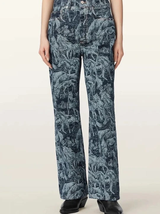Zdjęcie produktu AllSaints jeansy boyfriend damskie BLAKE granatowy