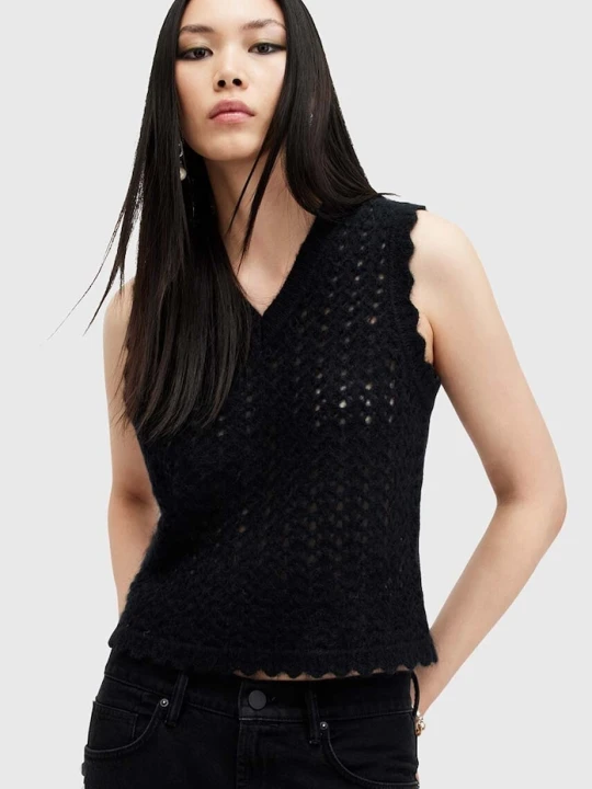 Zdjęcie produktu AllSaints kamizelka wełniana VIVIAN TANK czarny