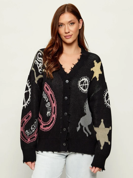 Zdjęcie produktu AllSaints Kardigan HESTER | Loose fit czarny