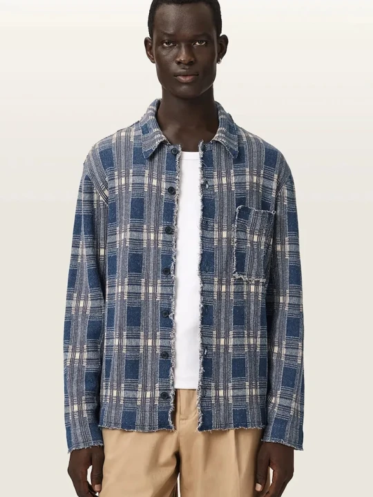 Zdjęcie produktu AllSaints kardigan męski z lnem SOLMAR niebieski