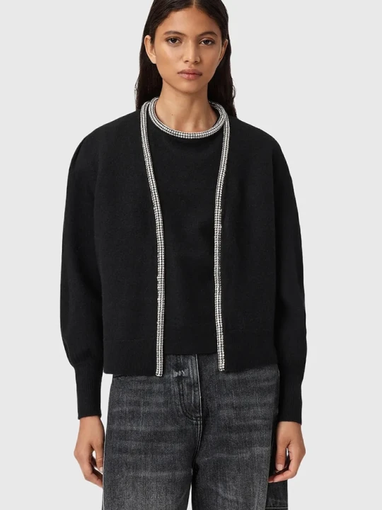 Zdjęcie produktu AllSaints kardigan wełniany ODELL czarny