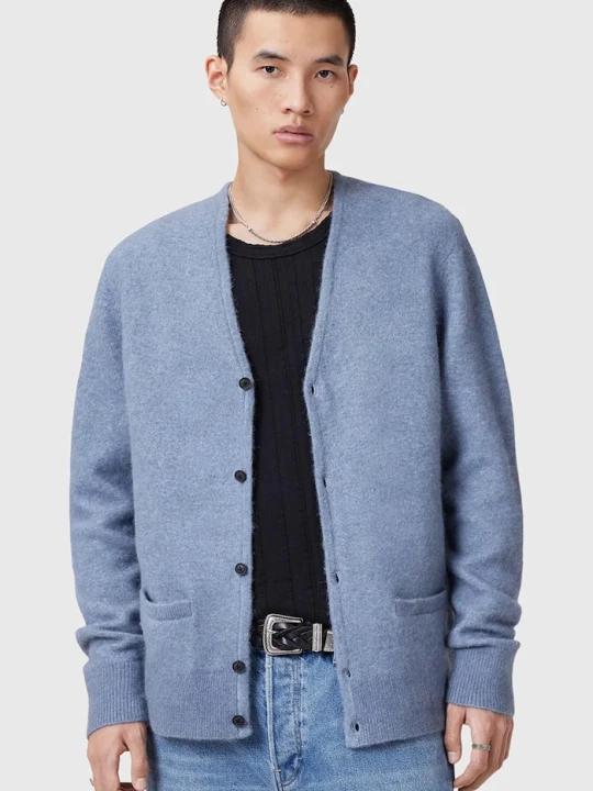 Zdjęcie produktu AllSaints kardigan wełniany RENN niebieski