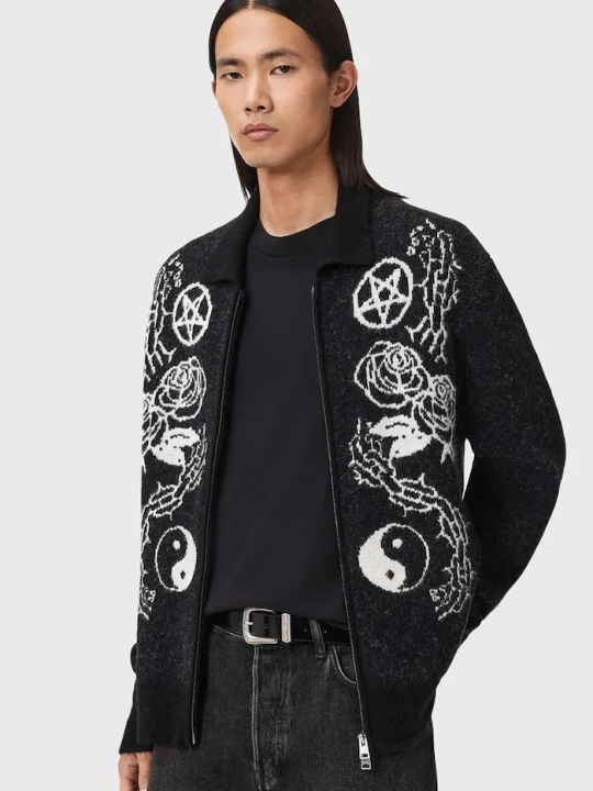 Zdjęcie produktu AllSaints kardigan z dodatkiem alpaki czarny