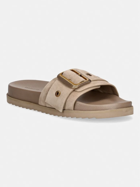 Zdjęcie produktu AllSaints klapki skórzane Ellie Western Sandal beżowy