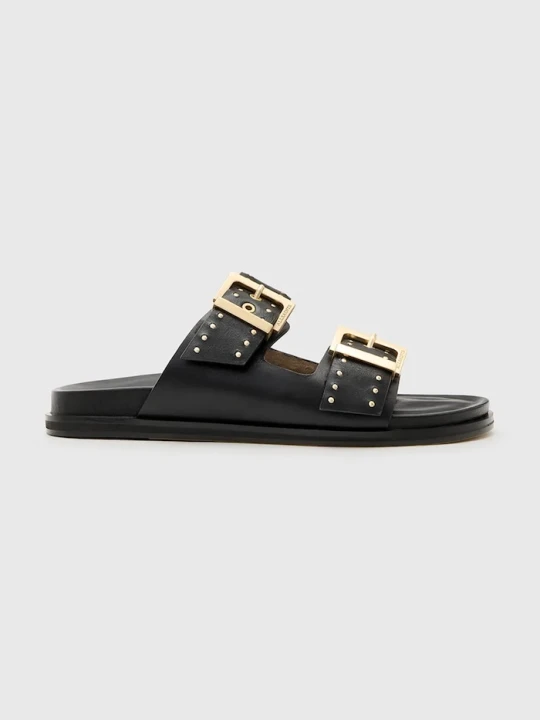 Zdjęcie produktu AllSaints klapki skórzane Magda Stud Sandal czarny