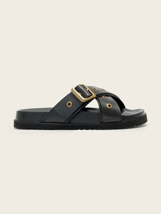 Zdjęcie produktu AllSaints klapki skórzane Suki Western Sandal czarny