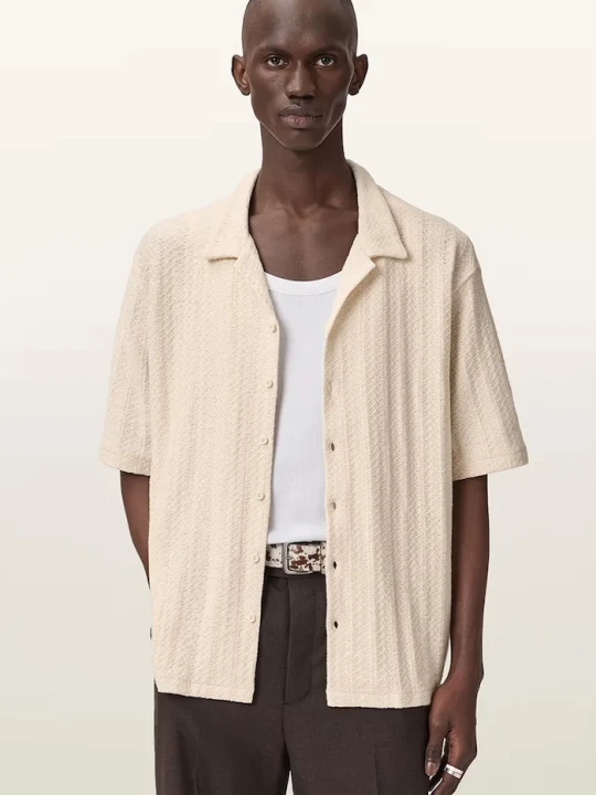 Zdjęcie produktu AllSaints koszula bawełniana TRACE beżowy