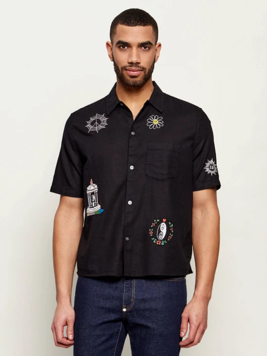 Zdjęcie produktu AllSaints Koszula KARLTON | Relaxed fit | z dodatkiem lnu czarny