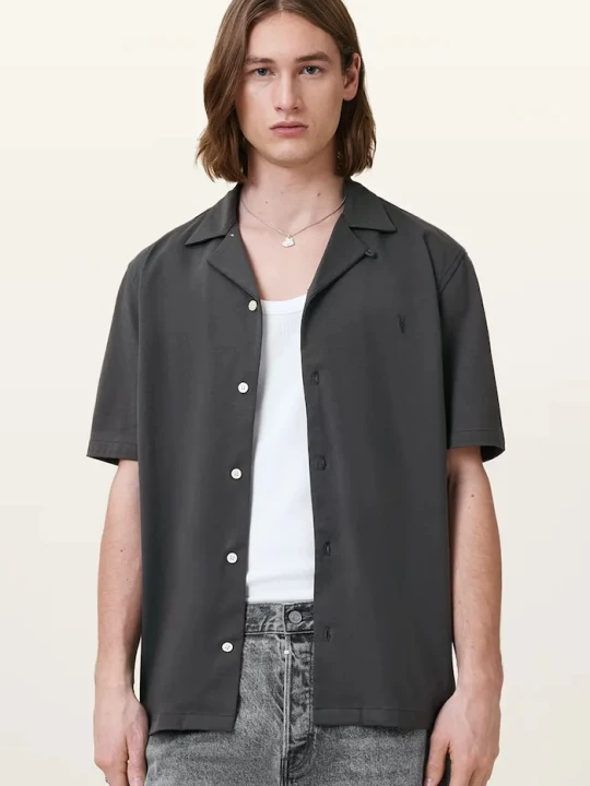 Zdjęcie produktu AllSaints koszula męska bawełniana HUDSON szary