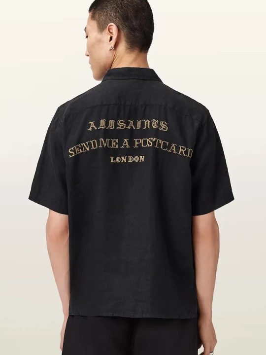 Zdjęcie produktu AllSaints koszula męska lniana DUNLOE czarny