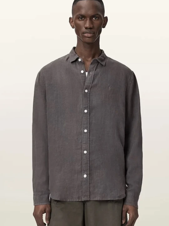 Zdjęcie produktu AllSaints koszula męska lniana LOOM szary