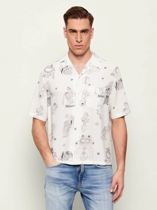 Zdjęcie produktu AllSaints Koszula TERRA | Oversize fit | z dodatkiem lnu ecru