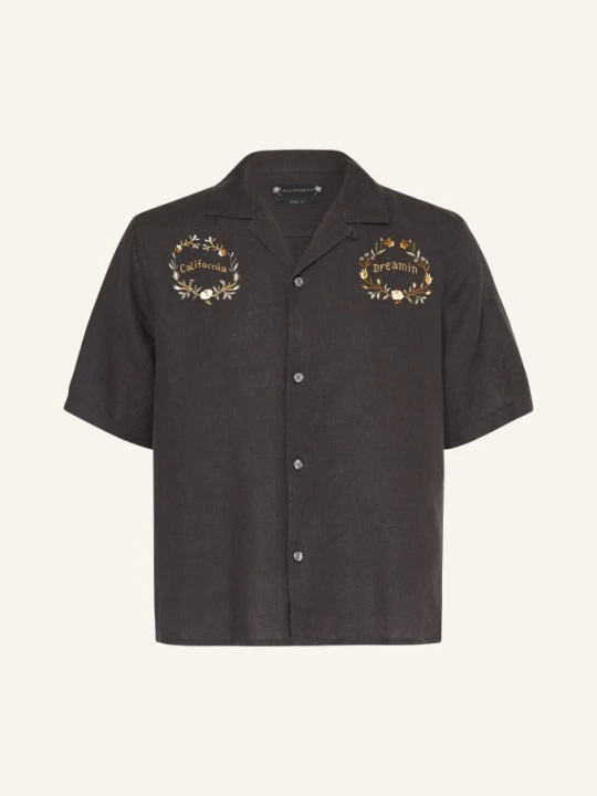 Zdjęcie produktu Allsaints Koszula Wypoczynkowa Klavicle Comfort Fit Z Lnu schwarz czarny