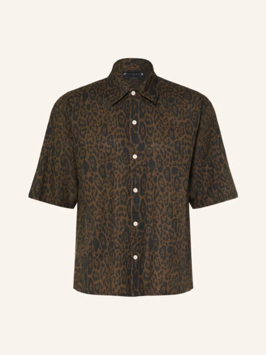 Zdjęcie produktu Allsaints Koszula Z Krótkim Rękawem Leopardo, Krój Oversize braun