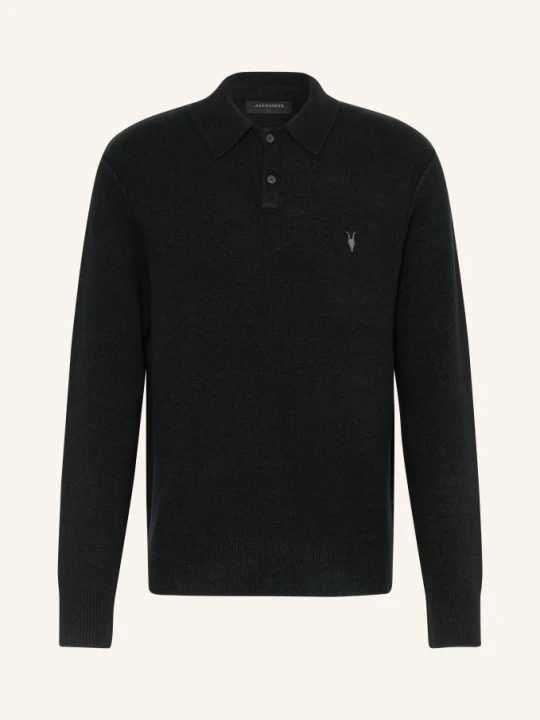 Zdjęcie produktu Allsaints Koszulka Polo Statten Z Dzianiny schwarz CZARNY