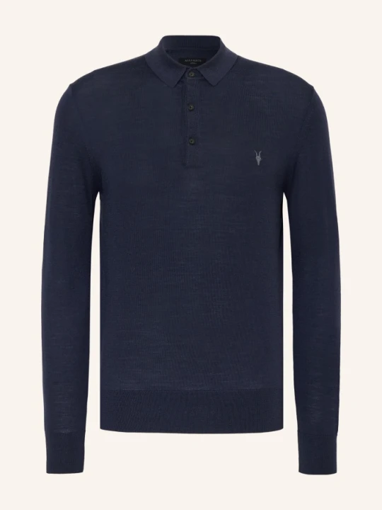 Zdjęcie produktu Allsaints Koszulka Polo Z Dzianiny Mode Z Wełny Merino blau GRANATOWY
