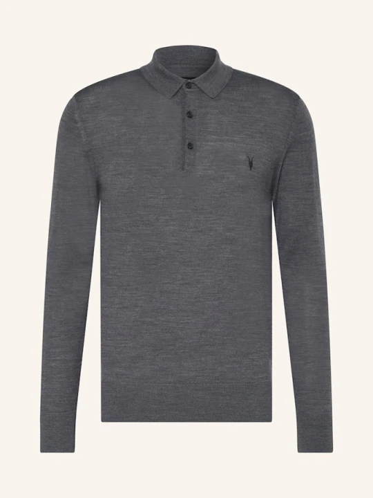 Zdjęcie produktu Allsaints Koszulka Polo Z Dzianiny Mode Z Wełny Merino grau SZARY