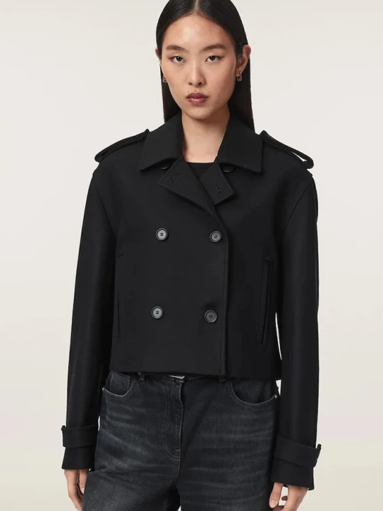 Zdjęcie produktu AllSaints krótka kurtka damska z wełną LOWLA czarny