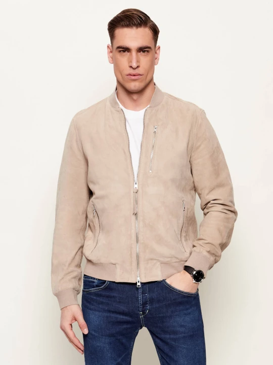 Zdjęcie produktu AllSaints Kurtka bomber KEMBLE | Regular Fit | zamsz beżowy