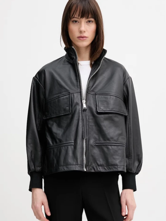 Zdjęcie produktu AllSaints kurtka bomber skórzana FLOR czarny