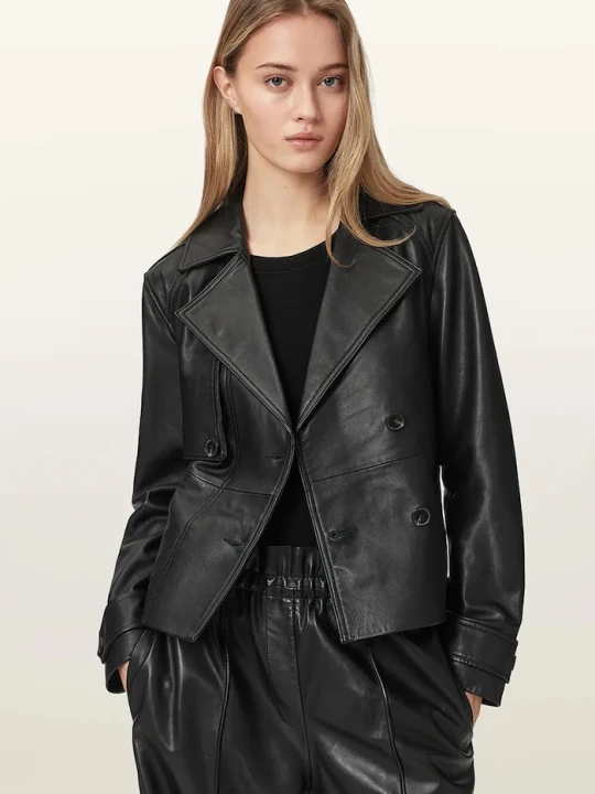 Zdjęcie produktu AllSaints kurtka damska skórzana OKENA czarny