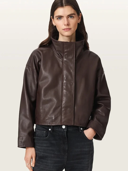 Zdjęcie produktu AllSaints kurtka damska skórzana RYDER bordowy