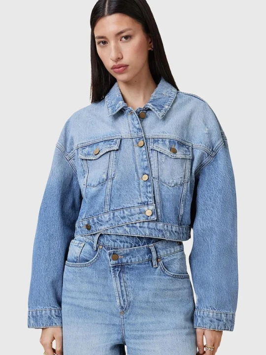Zdjęcie produktu AllSaints kurtka jeansowa AKI CROSSOVER niebieski