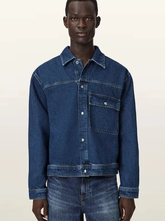 Zdjęcie produktu AllSaints kurtka jeansowa męska CAST granatowy