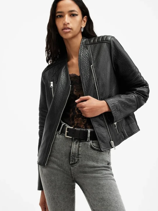 Zdjęcie produktu AllSaints kurtka skórzana CAWLEY czarny