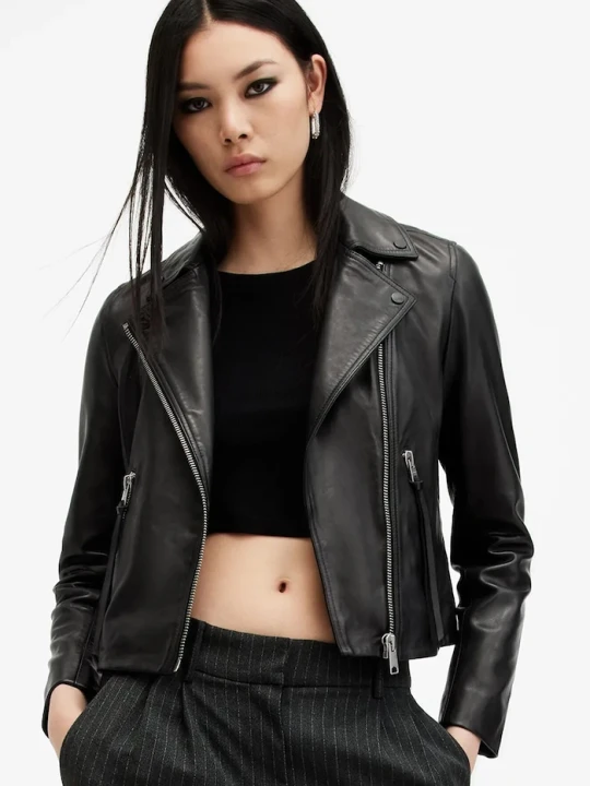 Zdjęcie produktu AllSaints kurtka skórzana DALBY czarny