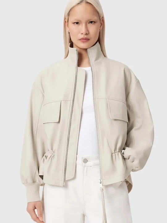 Zdjęcie produktu AllSaints kurtka skórzana FLOR biały