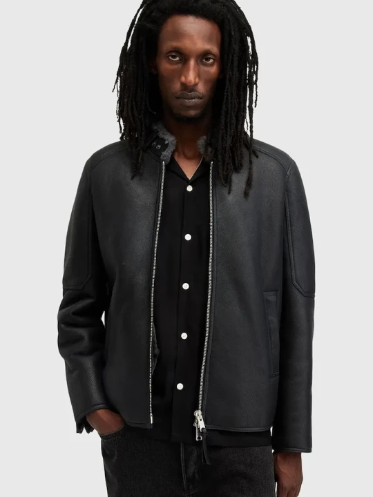 Zdjęcie produktu AllSaints kurtka skórzana HAYWARD czarny