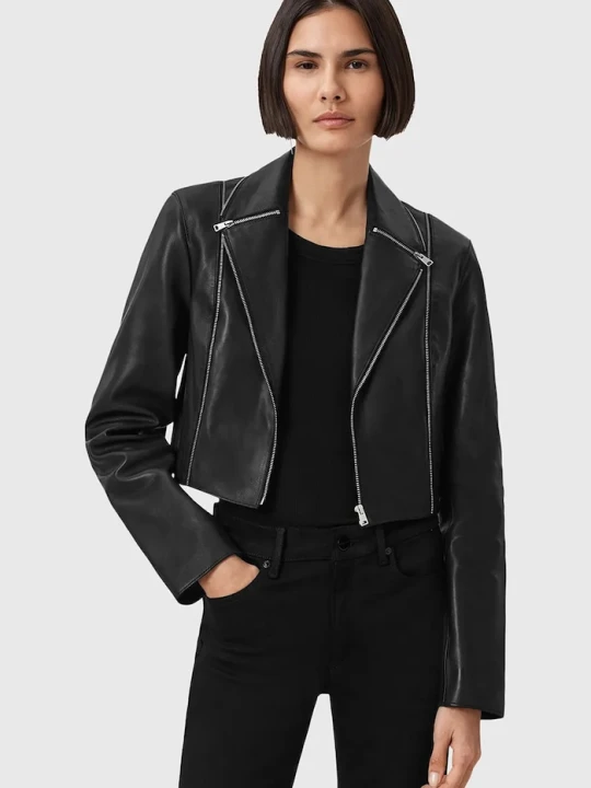 Zdjęcie produktu AllSaints kurtka skórzana LANDERS czarny