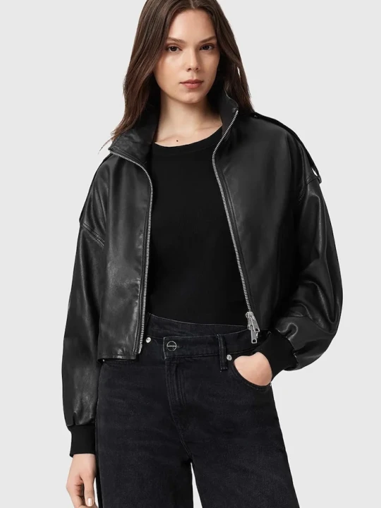 Zdjęcie produktu AllSaints kurtka skórzana LOWDEN czarny