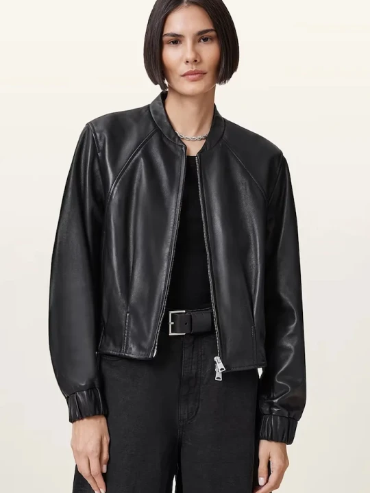 Zdjęcie produktu AllSaints kurtka skórzana MARTINA czarny