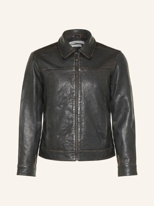 Zdjęcie produktu Allsaints Kurtka Skórzana Oakland schwarz CIEMNOBRĄZOWY