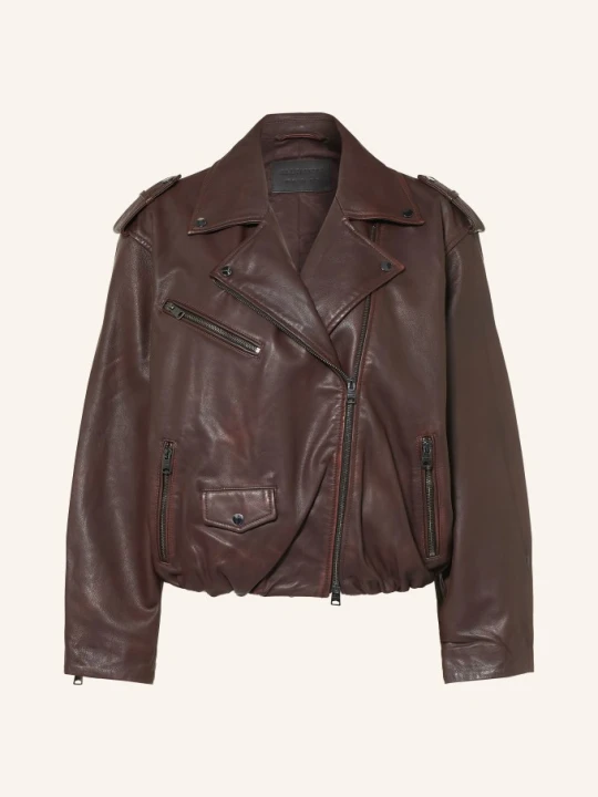 Zdjęcie produktu Allsaints Kurtka Skórzana Samina rot CIEMNOBRĄZOWY