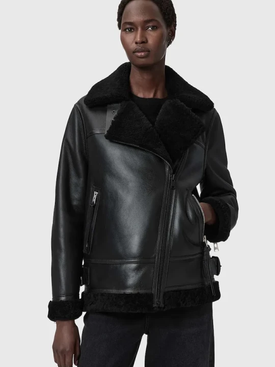 Zdjęcie produktu AllSaints kurtka skórzana SOLA czarny