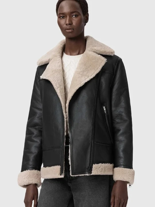 Zdjęcie produktu AllSaints kurtka skórzana SOLA czarny