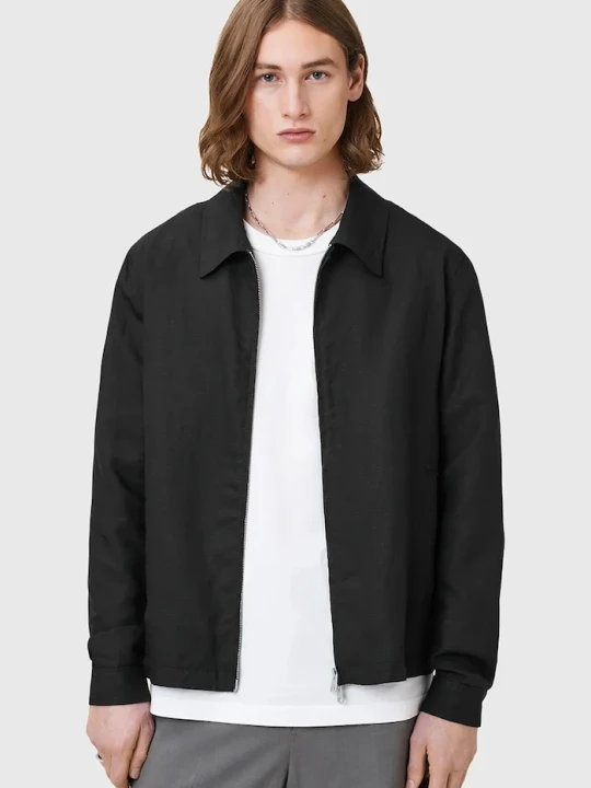 Zdjęcie produktu AllSaints kurtka z domieszką lnu BRADNER czarny