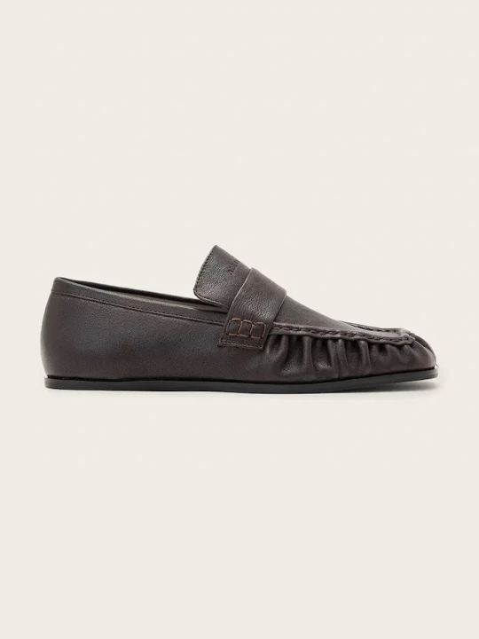 Zdjęcie produktu AllSaints loafersy damskie skórzane Julie Loafer brązowy