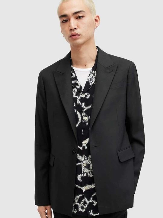 Zdjęcie produktu AllSaints marynarka z domieszką wełny Dima czarny